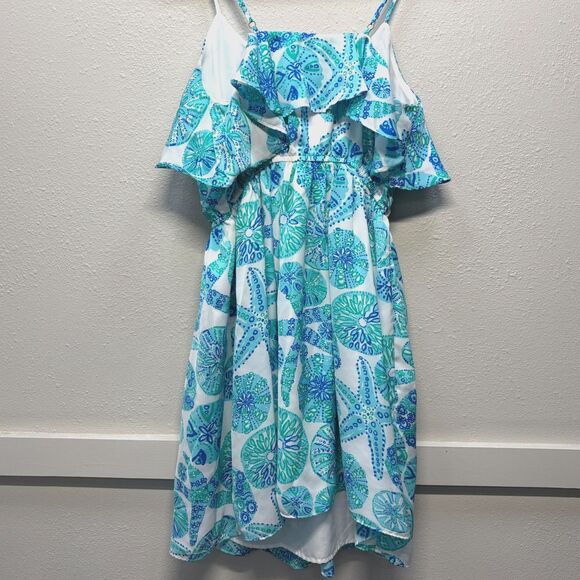 Lilly Pulitzer Target Sea Urchin For You Ruffle Blue Seashell Dress Lined S/P - Picture 2 of 8